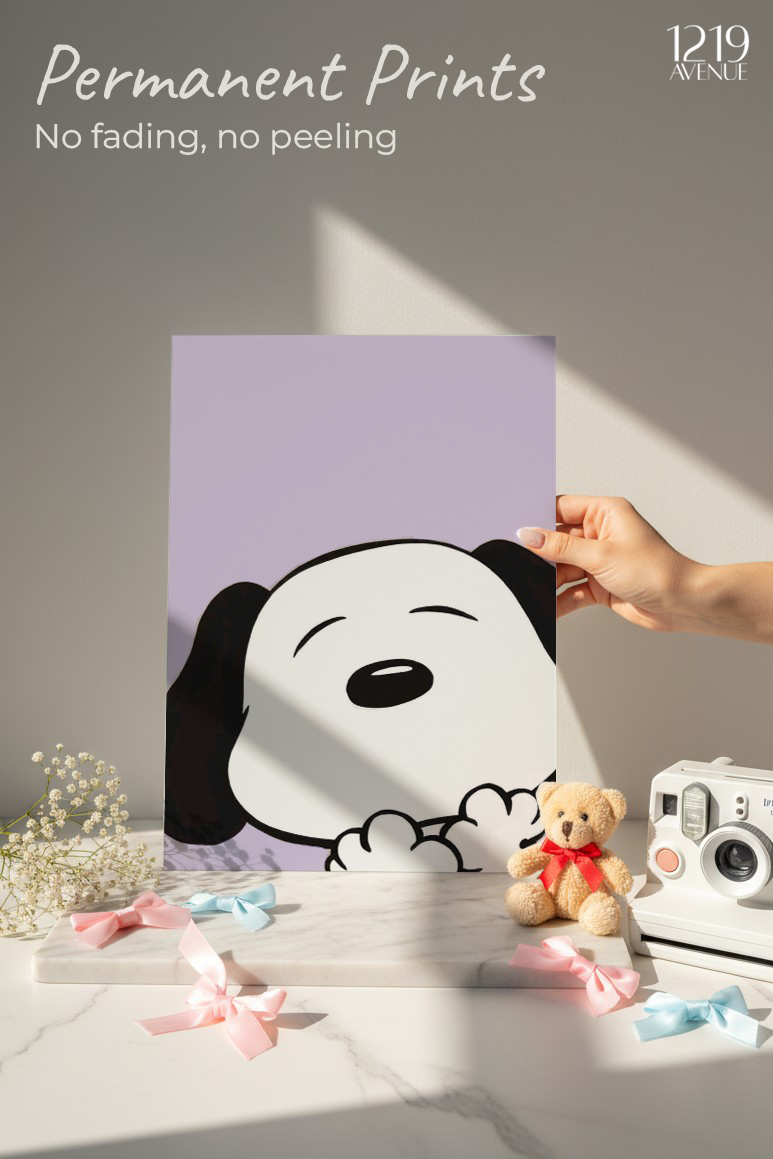 Printed 4K Ultra Gloss Metal Frame A3 Size | Sleepy Pup Print | 1.2mm Premium Thickness Wall Frame (12x18 Inches) 1219 Avenue