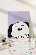 Printed 4K Ultra Gloss Metal Frame A3 Size | Sleepy Pup Print | 1.2mm Premium Thickness Wall Frame (12x18 Inches) 1219 Avenue
