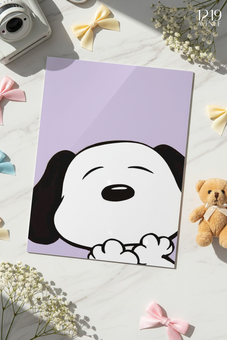 Printed 4K Ultra Gloss Metal Frame A3 Size | Sleepy Pup Print | 1.2mm Premium Thickness Wall Frame (12x18 Inches) 1219 Avenue
