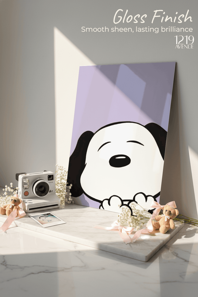 Printed 4K Ultra Gloss Metal Frame A3 Size | Sleepy Pup Print | 1.2mm Premium Thickness Wall Frame (12x18 Inches) 1219 Avenue