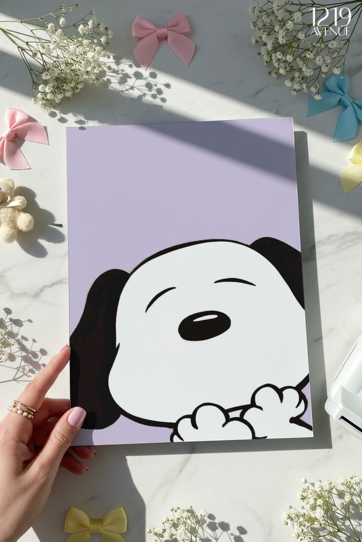 Printed 4K Ultra Gloss Metal Frame A3 Size | Sleepy Pup Print | 1.2mm Premium Thickness Wall Frame (12x18 Inches) 1219 Avenue