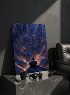 Printed 4K Ultra Gloss Metal Frame A3 Size | Spider-Man Rooftop Aura Print | 1.2mm Premium Thickness Wall Frame (12x18 Inches) 1219 Avenue