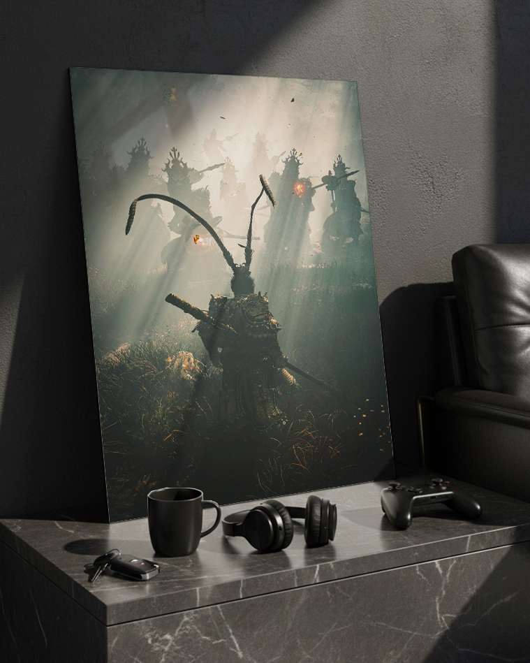 Printed 4K Ultra Gloss Metal Frame A3 Size | Spirit of the Samurai Print | 1.2mm Premium Thickness Wall Frame (12x18 Inches) 1219 Avenue