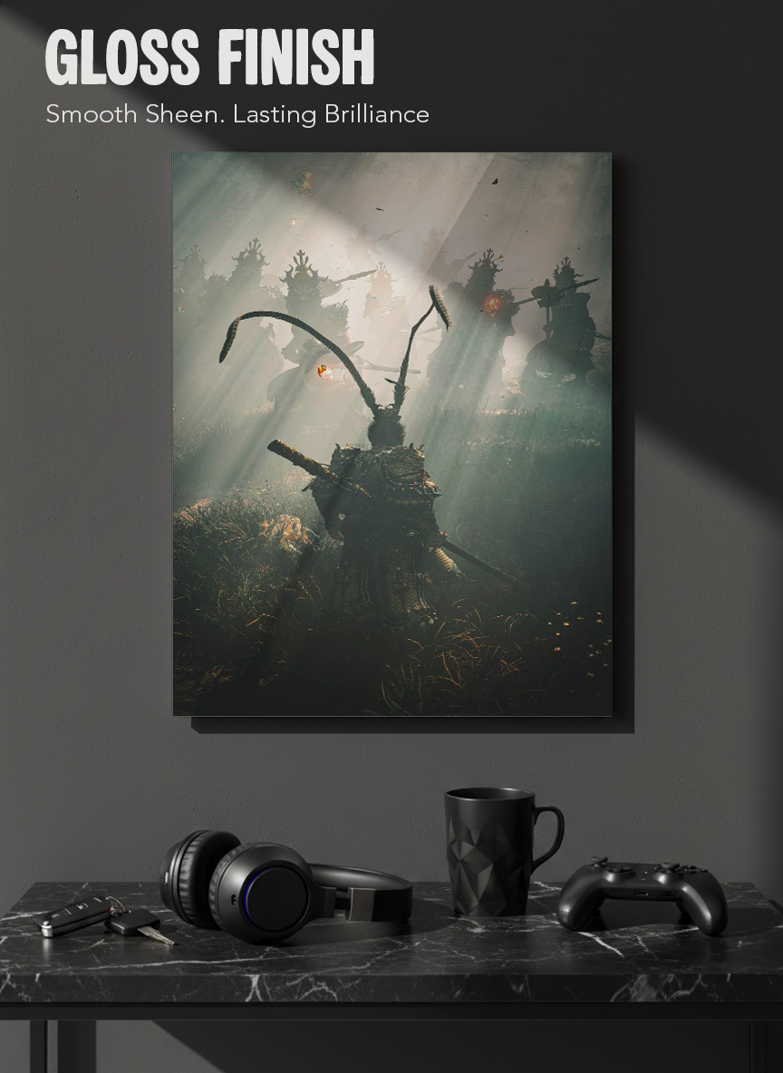Printed 4K Ultra Gloss Metal Frame A3 Size | Spirit of the Samurai Print | 1.2mm Premium Thickness Wall Frame (12x18 Inches) 1219 Avenue