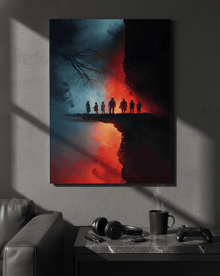 Printed 4K Ultra Gloss Metal Frame A3 Size | STRANGER THINGS-Parralel Edge Print | 1.2mm Premium Thickness Wall Frame (12x18 Inches) 1219 Avenue