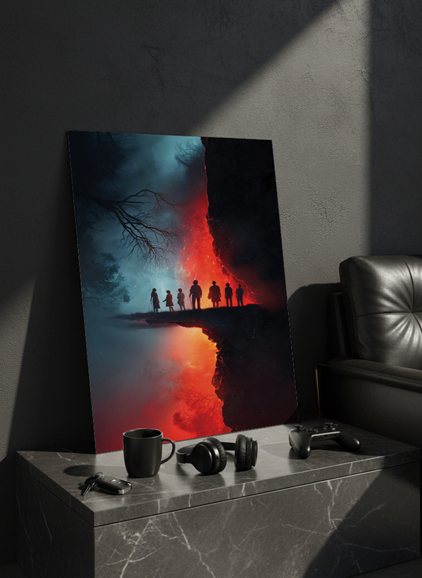 Printed 4K Ultra Gloss Metal Frame A3 Size | STRANGER THINGS-Parralel Edge Print | 1.2mm Premium Thickness Wall Frame (12x18 Inches) 1219 Avenue
