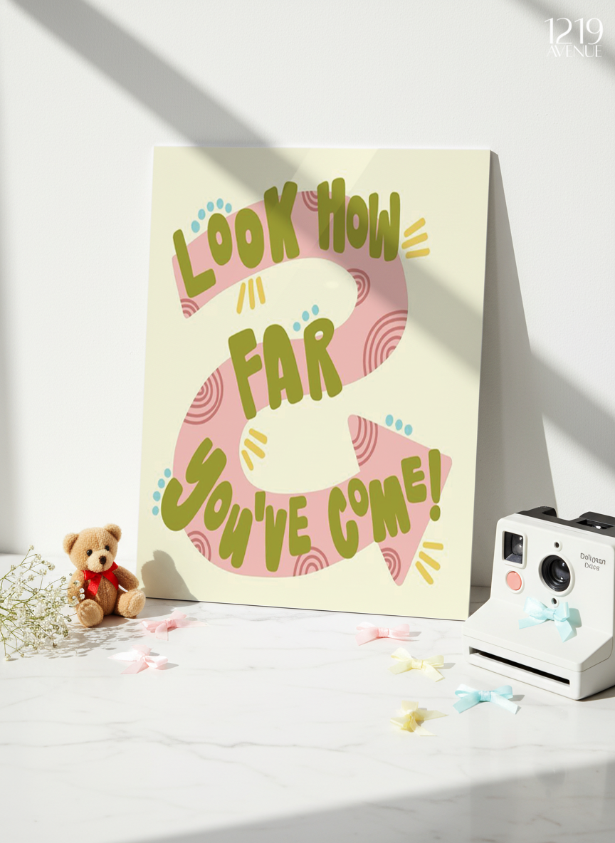 Printed 4K Ultra Gloss Metal Frame A3 Size | Tiny Steps Ahead Print | 1.2mm Premium Thickness Wall Frame (12x18 Inches) 1219 Avenue