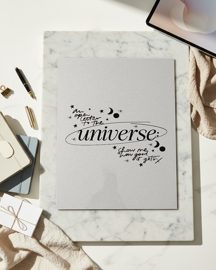 Printed 4K Ultra Gloss Metal Frame A3 Size | Trust the Universe Print | 1.2mm Premium Thickness Wall Frame (12x18 Inches) 1219 Avenue