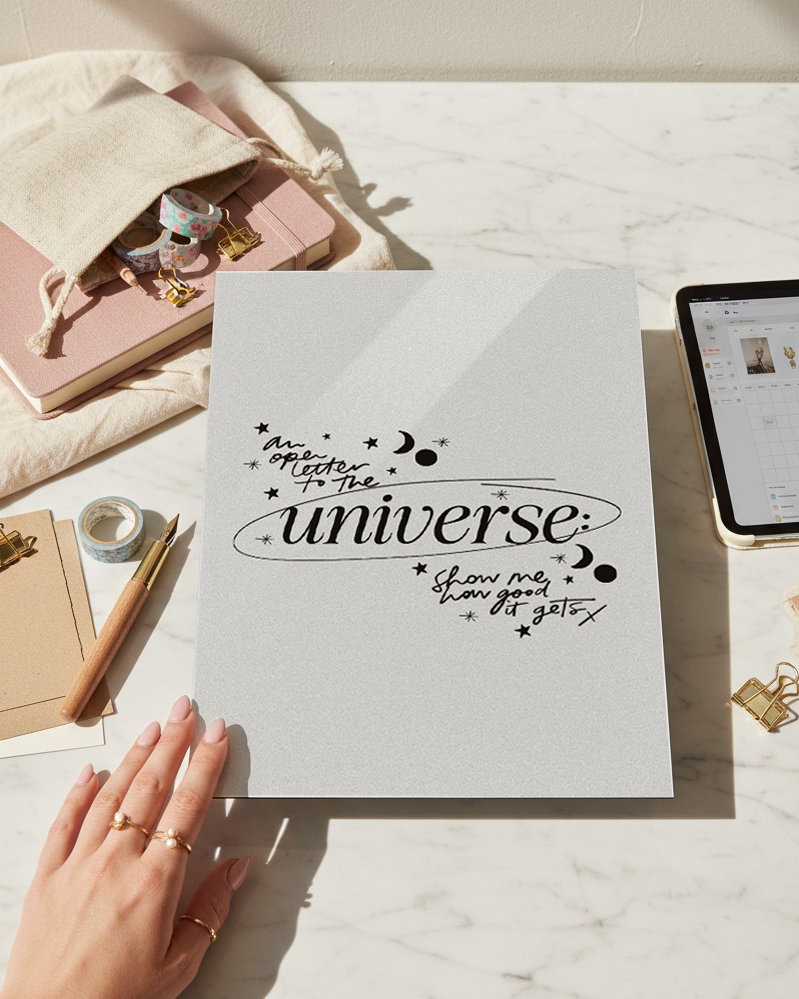 Printed 4K Ultra Gloss Metal Frame A3 Size | Trust the Universe Print | 1.2mm Premium Thickness Wall Frame (12x18 Inches) 1219 Avenue