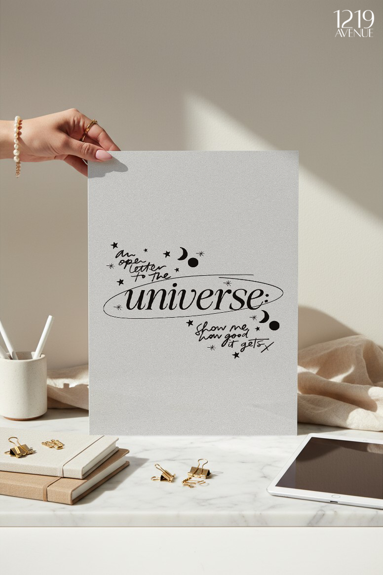 Printed 4K Ultra Gloss Metal Frame A3 Size | Trust the Universe Print | 1.2mm Premium Thickness Wall Frame (12x18 Inches) 1219 Avenue