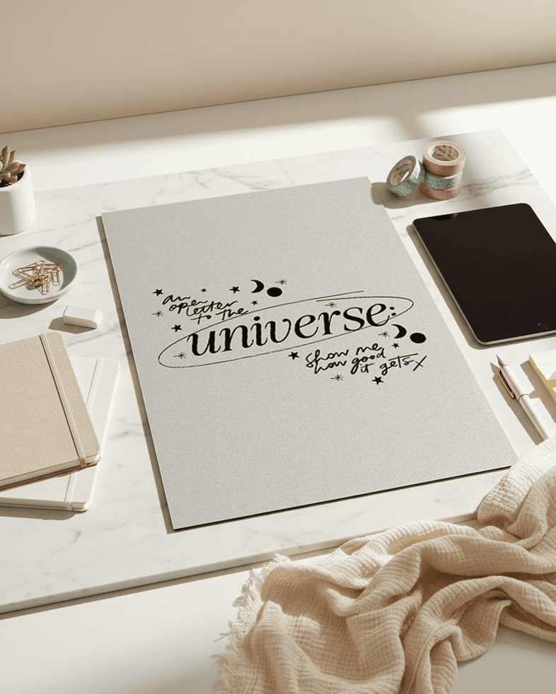 Printed 4K Ultra Gloss Metal Frame A3 Size | Trust the Universe Print | 1.2mm Premium Thickness Wall Frame (12x18 Inches) 1219 Avenue
