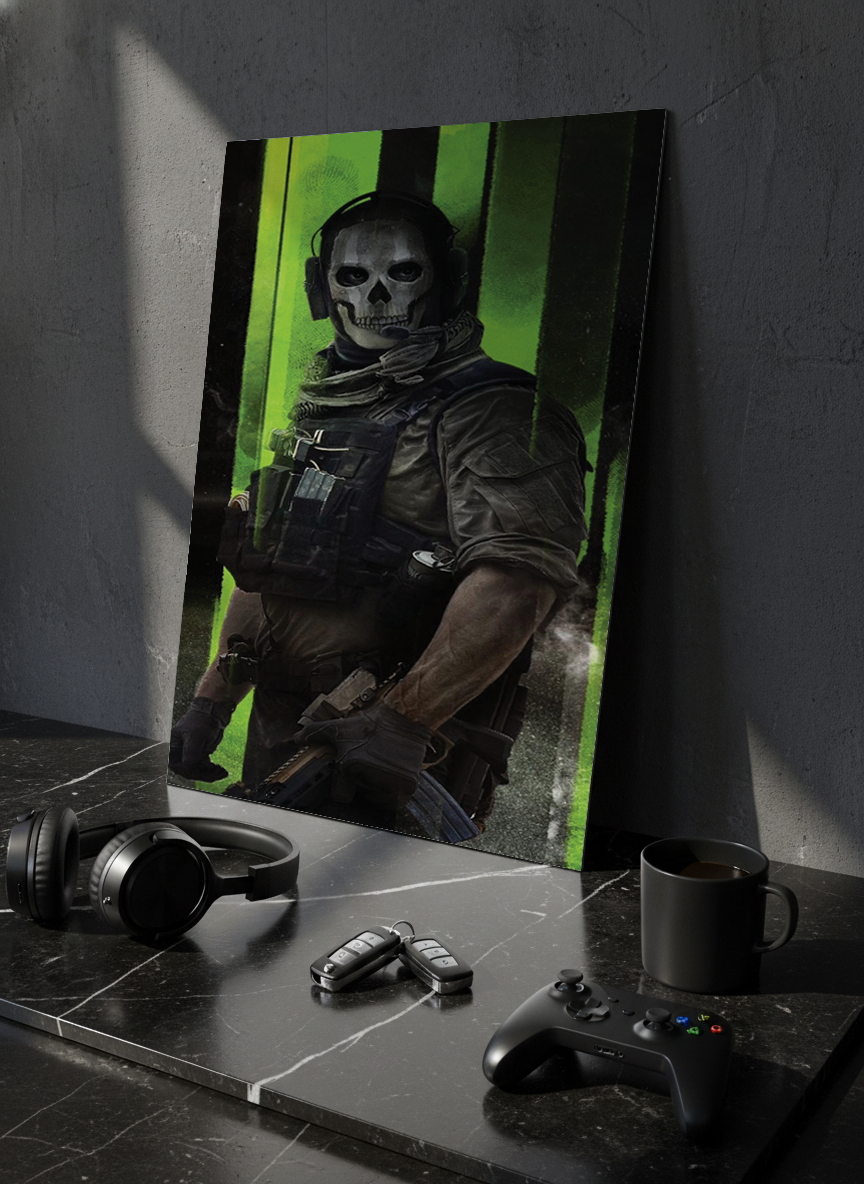 Printed 4K Ultra Gloss Metal Frame A3 Size | War Mode Activated Print | 1.2mm Premium Thickness Wall Frame (12x18 Inches) 1219 Avenue