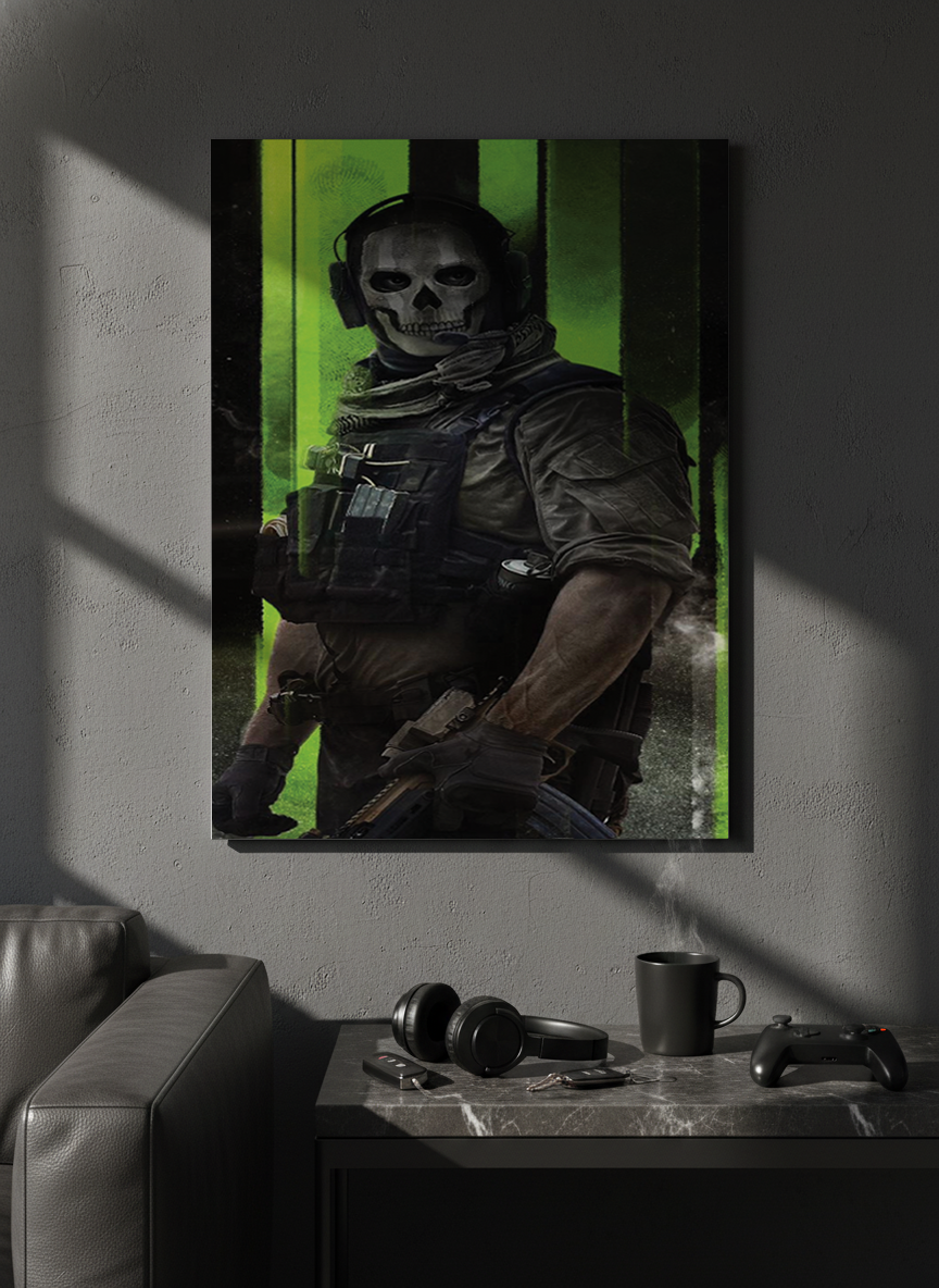 Printed 4K Ultra Gloss Metal Frame A3 Size | War Mode Activated Print | 1.2mm Premium Thickness Wall Frame (12x18 Inches) 1219 Avenue