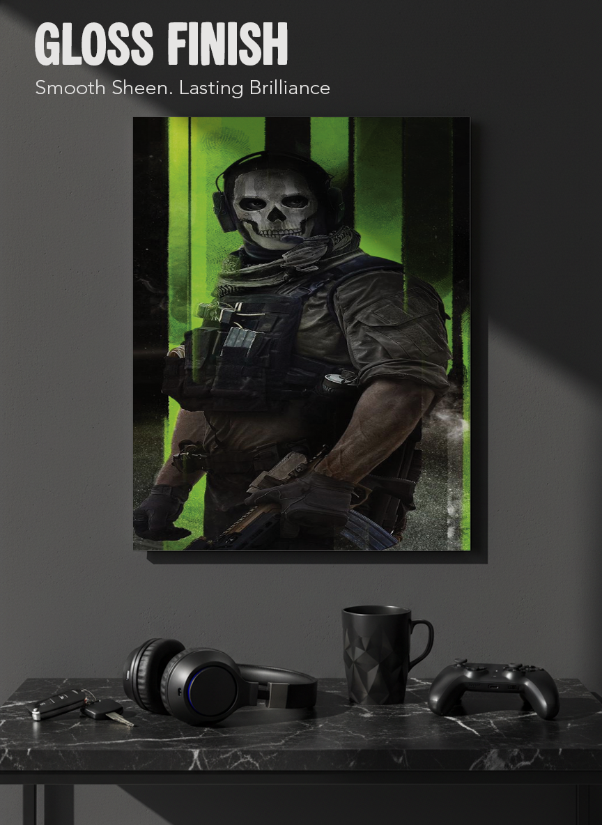 Printed 4K Ultra Gloss Metal Frame A3 Size | War Mode Activated Print | 1.2mm Premium Thickness Wall Frame (12x18 Inches) 1219 Avenue