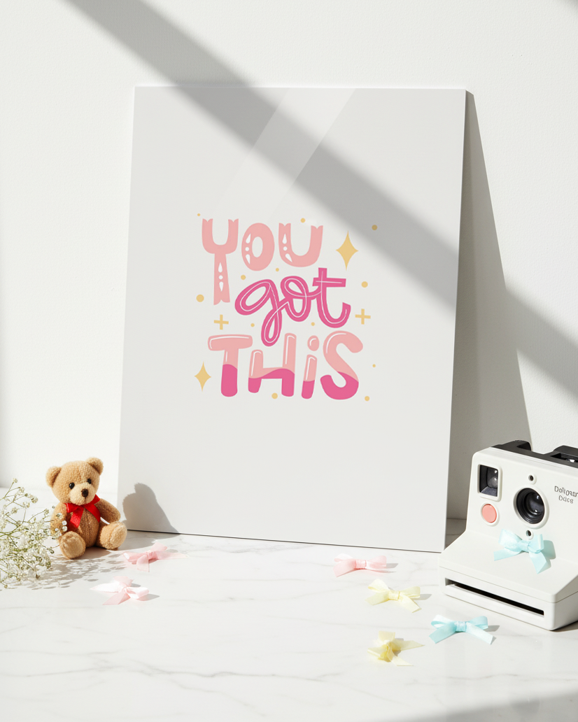 Printed 4K Ultra Gloss Metal Frame A3 Size | You Got This Print | 1.2mm Premium Thickness Wall Frame (12x18 Inches) 1219 Avenue