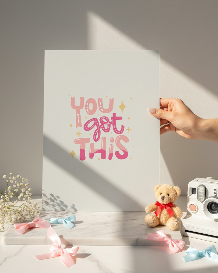 Printed 4K Ultra Gloss Metal Frame A3 Size | You Got This Print | 1.2mm Premium Thickness Wall Frame (12x18 Inches) 1219 Avenue