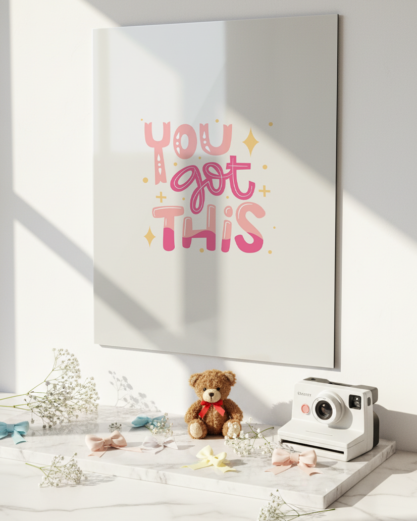 Printed 4K Ultra Gloss Metal Frame A3 Size | You Got This Print | 1.2mm Premium Thickness Wall Frame (12x18 Inches) 1219 Avenue