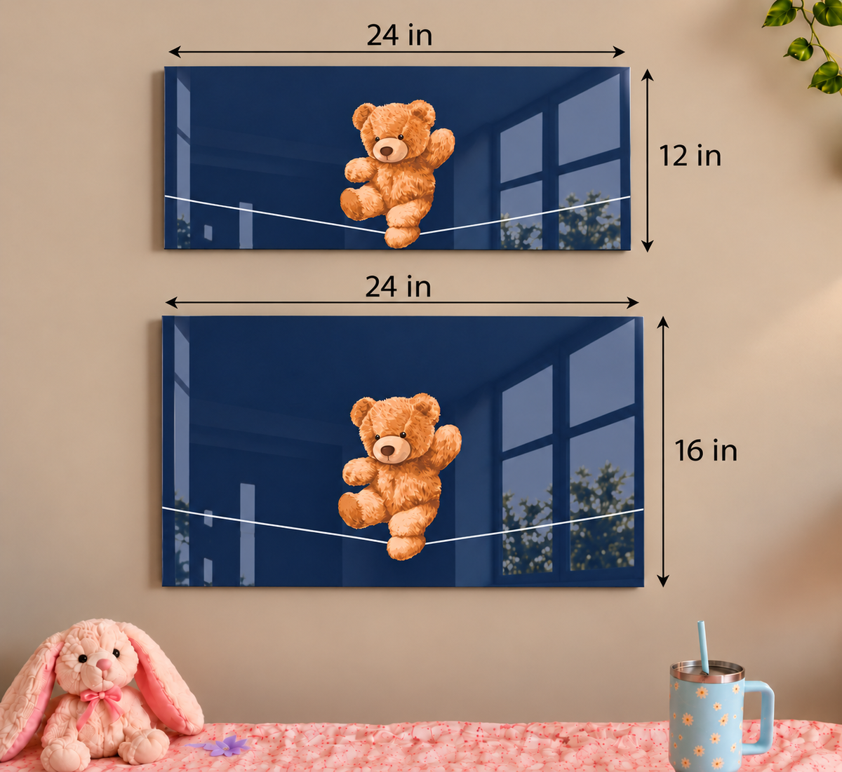 Printed  Metal Wall Art | Bearly Holding Print | Available in Potrait & Landscape | Small ,Medium ,Large 1219 Avenue