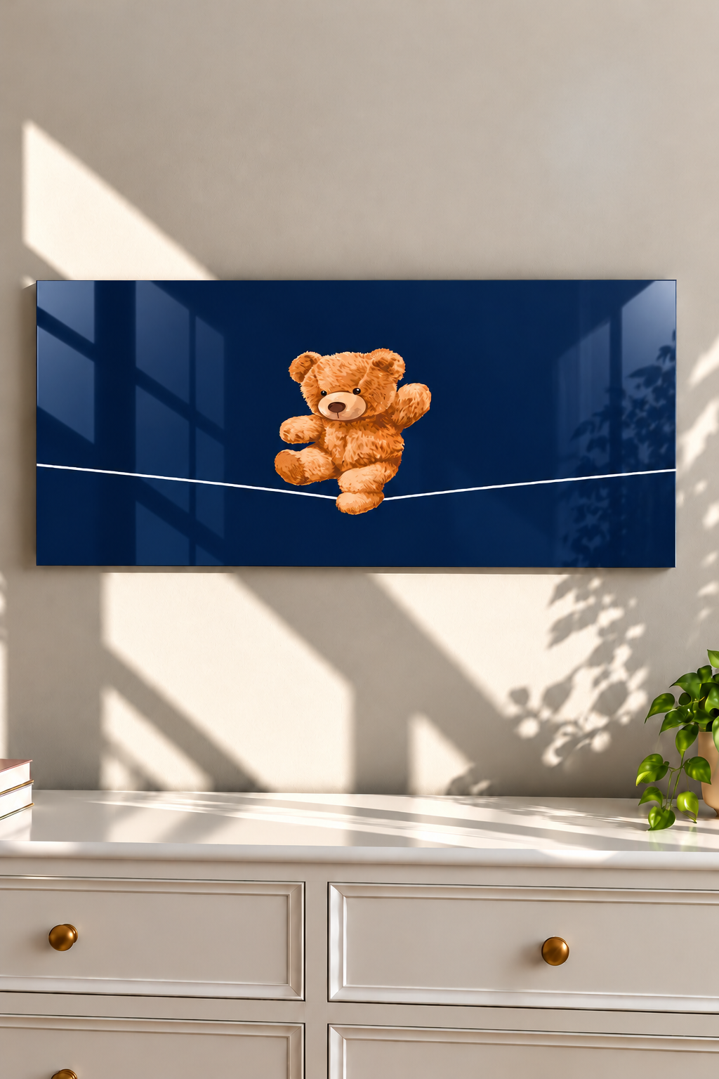 Printed  Metal Wall Art | Bearly Holding Print | Available in Potrait & Landscape | Small ,Medium ,Large 1219 Avenue