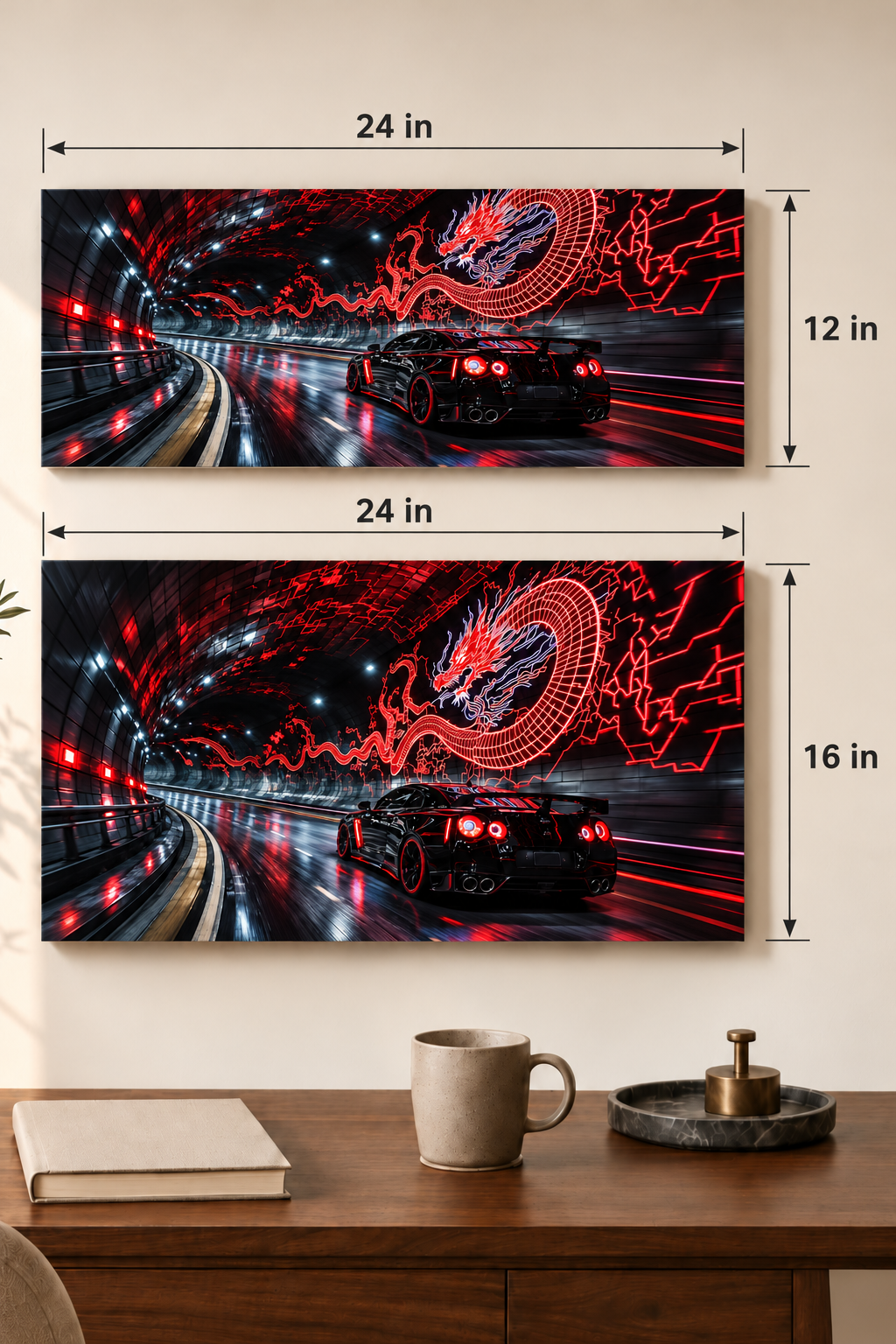 Printed  Metal Wall Art | Dragon Night Racer Print | Available in Potrait & Landscape | Small ,Medium ,Large 1219 Avenue