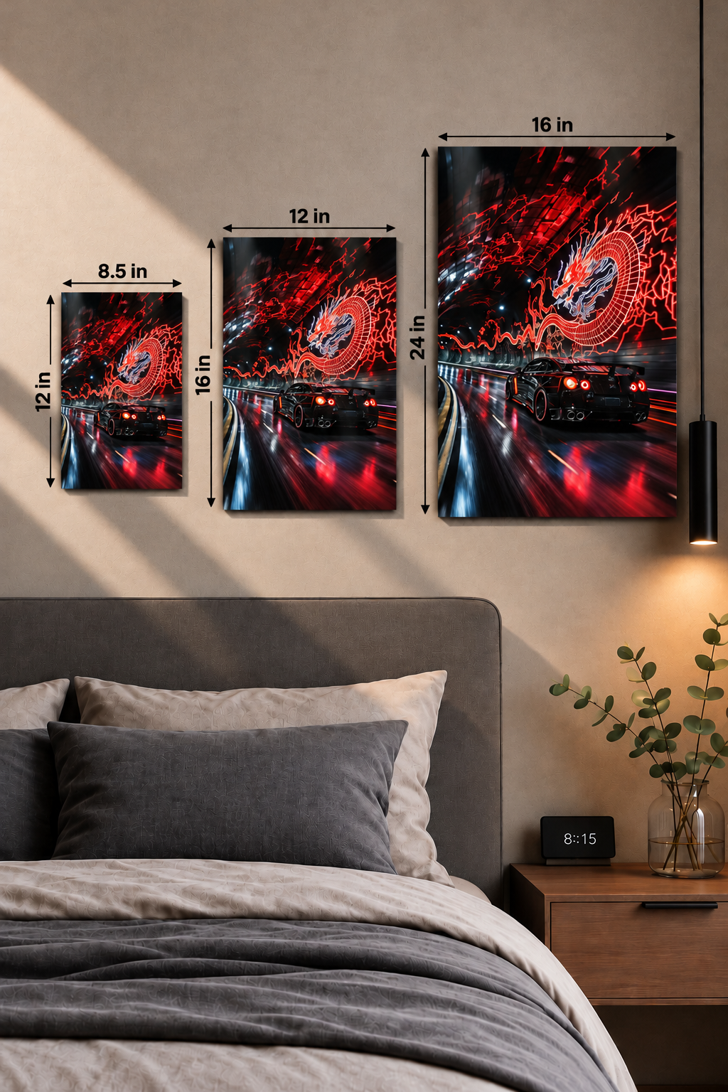 Printed  Metal Wall Art | Dragon Night Racer Print | Available in Potrait & Landscape | Small ,Medium ,Large 1219 Avenue