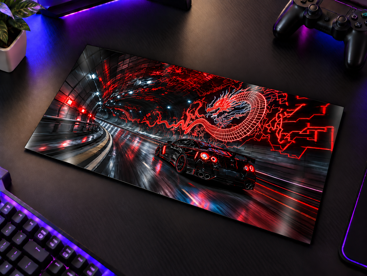 Printed  Metal Wall Art | Dragon Night Racer Print | Available in Potrait & Landscape | Small ,Medium ,Large 1219 Avenue