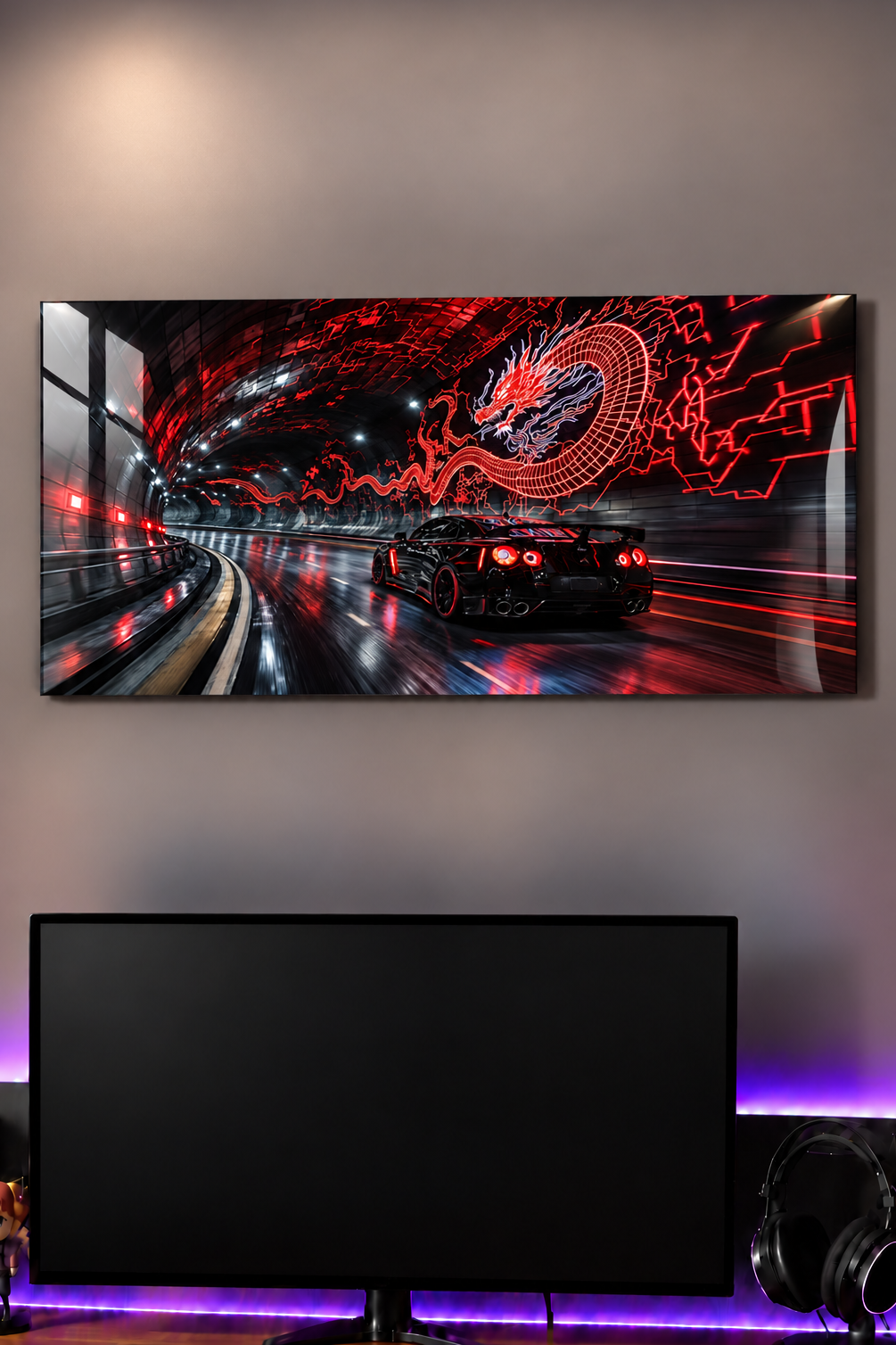 Printed  Metal Wall Art | Dragon Night Racer Print | Available in Potrait & Landscape | Small ,Medium ,Large 1219 Avenue