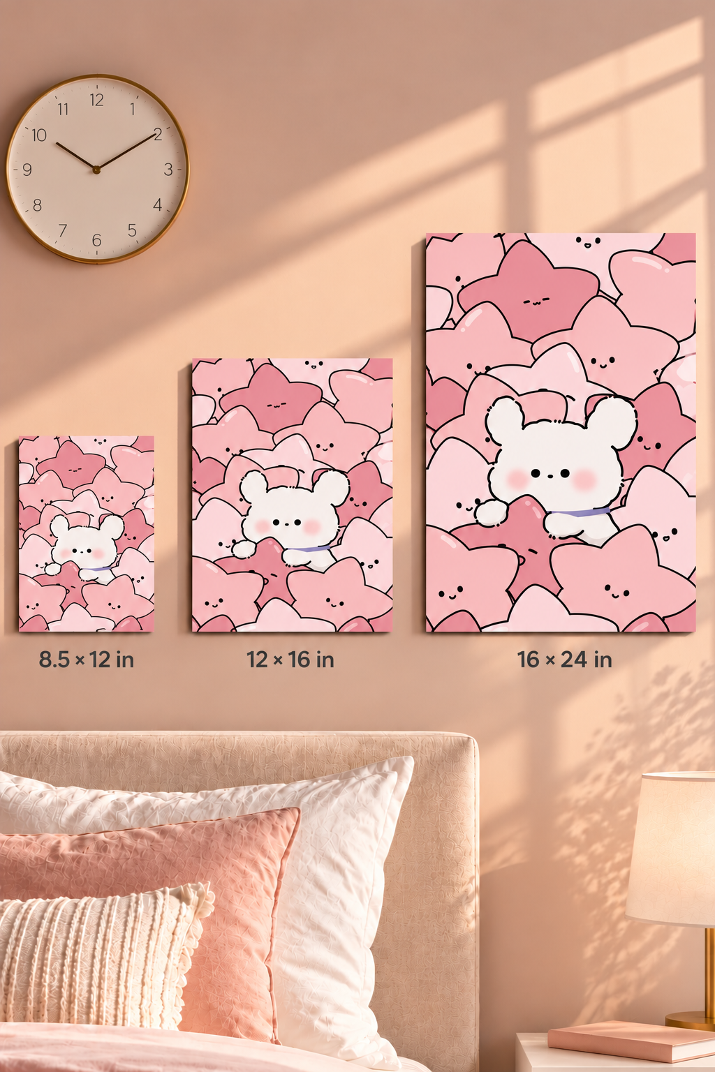 Printed  Metal Wall Art | Hug Me Pink Print | Available in Potrait & Landscape | Small ,Medium ,Large 1219 Avenue