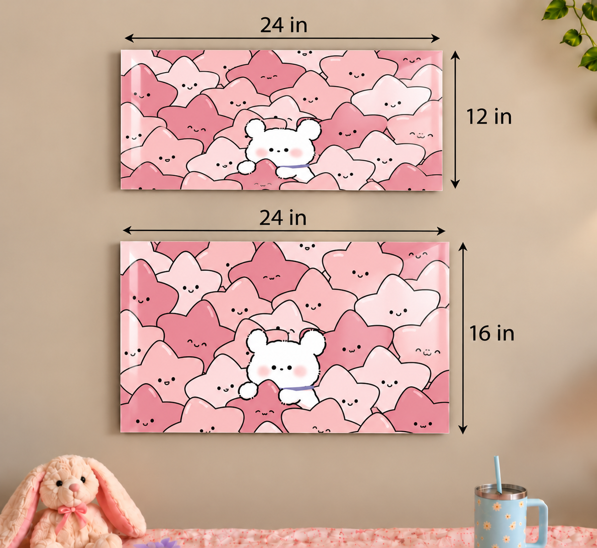Printed  Metal Wall Art | Hug Me Pink Print | Available in Potrait & Landscape | Small ,Medium ,Large 1219 Avenue