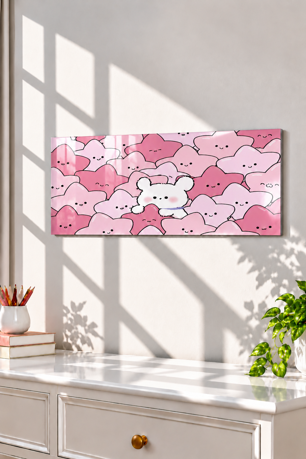 Printed  Metal Wall Art | Hug Me Pink Print | Available in Potrait & Landscape | Small ,Medium ,Large 1219 Avenue