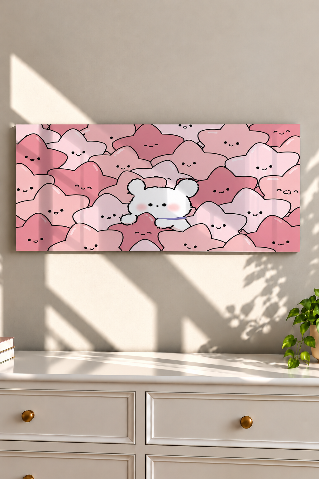 Printed  Metal Wall Art | Hug Me Pink Print | Available in Potrait & Landscape | Small ,Medium ,Large 1219 Avenue