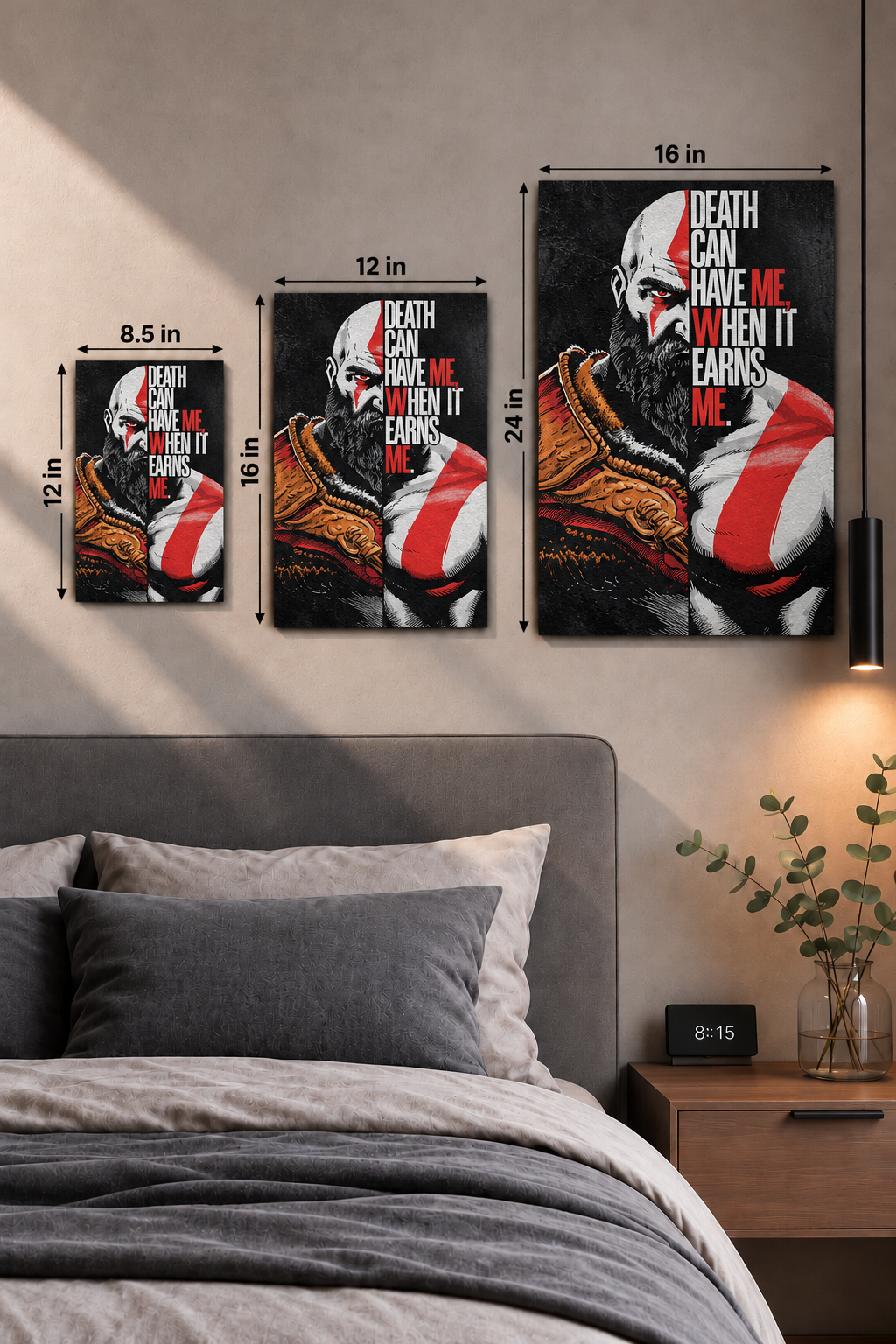 Printed  Metal Wall Art | Kratos Warrior Spirit Print | Available in Potrait & Landscape | Small ,Medium ,Large 1219 Avenue