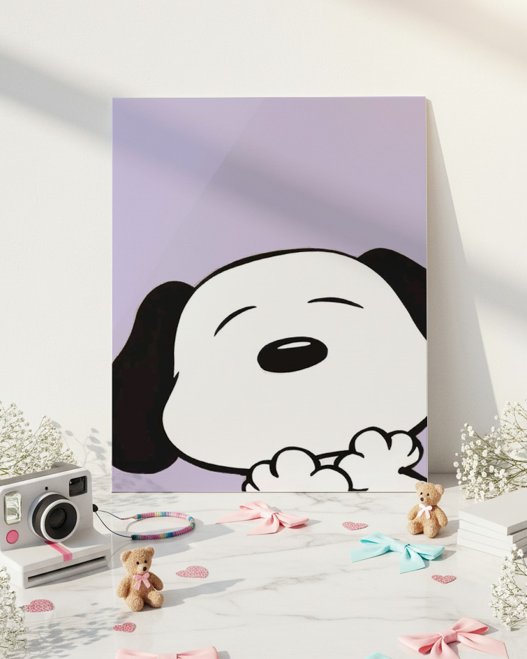 Printed 4K Ultra Gloss Metal Frame A3 Size | Sleepy Pup Print | 1.2mm Premium Thickness Wall Frame (12x18 Inches) 1219 Avenue