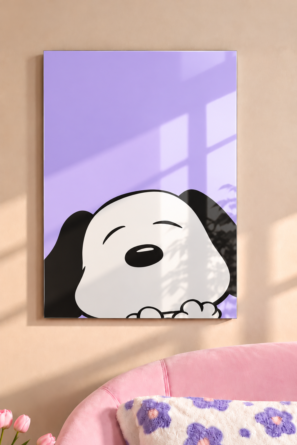 Printed  Metal Wall Art | Sleepy Pup Print | Available in Potrait & Landscape | Small ,Medium ,Large