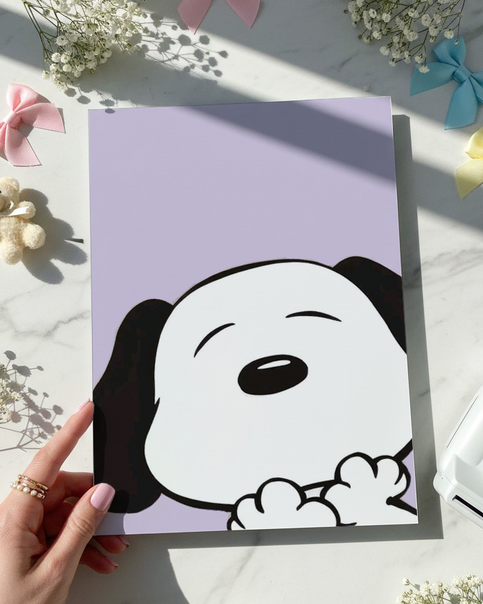 Printed 4K Ultra Gloss Metal Frame A3 Size | Sleepy Pup Print | 1.2mm Premium Thickness Wall Frame (12x18 Inches) 1219 Avenue