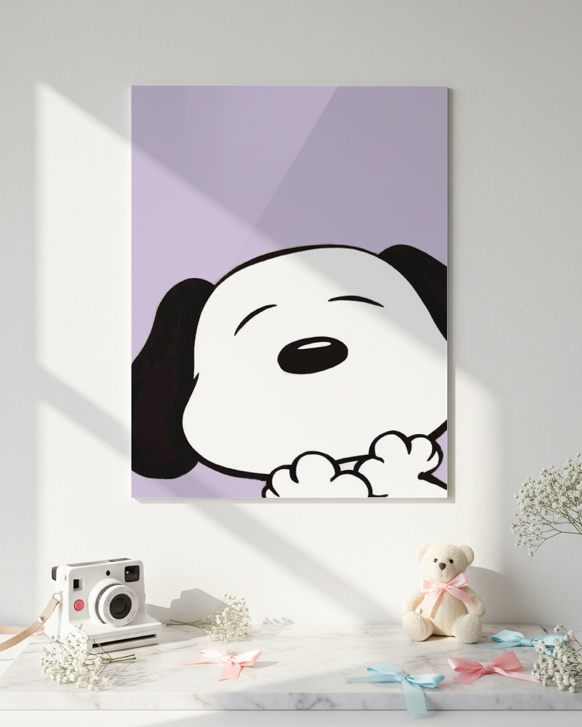 Printed 4K Ultra Gloss Metal Frame A3 Size | Sleepy Pup Print | 1.2mm Premium Thickness Wall Frame (12x18 Inches) 1219 Avenue