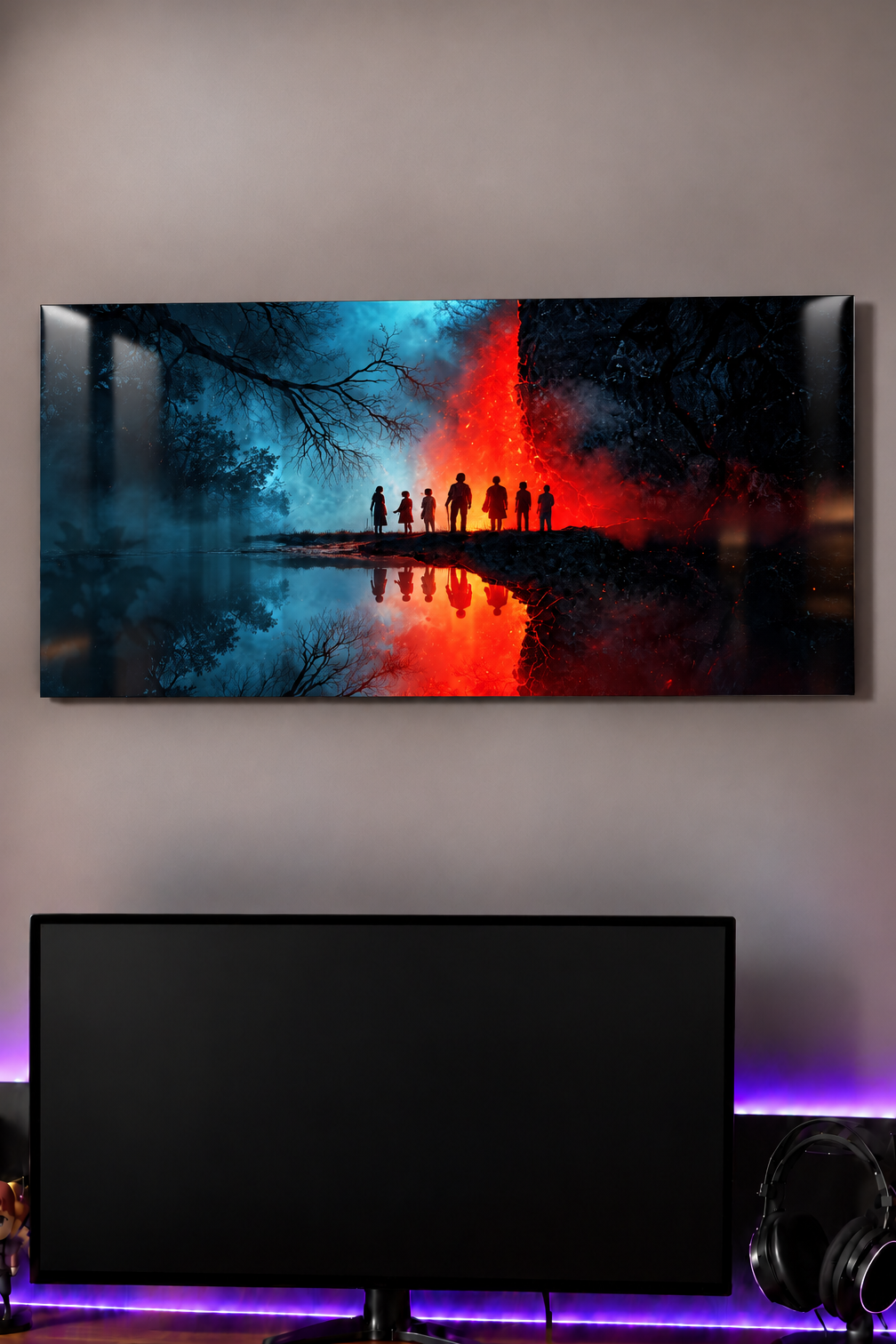 Printed  Metal Wall Art | STRANGER THINGS-Parralel Edge Print | Available in Potrait & Landscape | Small ,Medium ,Large 1219 Avenue