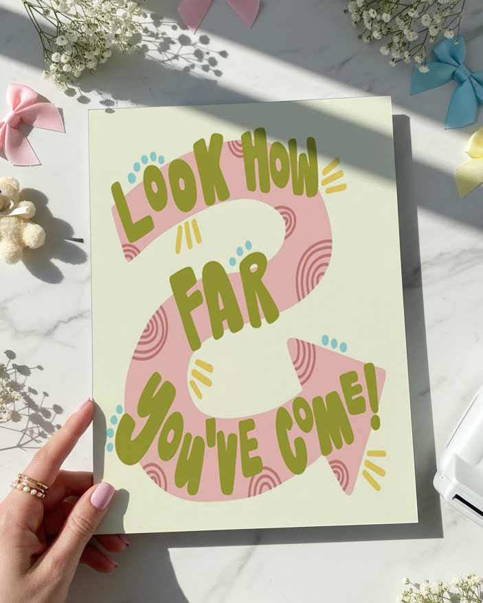 Printed 4K Ultra Gloss Metal Frame A3 Size | Tiny Steps Ahead Print | 1.2mm Premium Thickness Wall Frame (12x18 Inches) 1219 Avenue