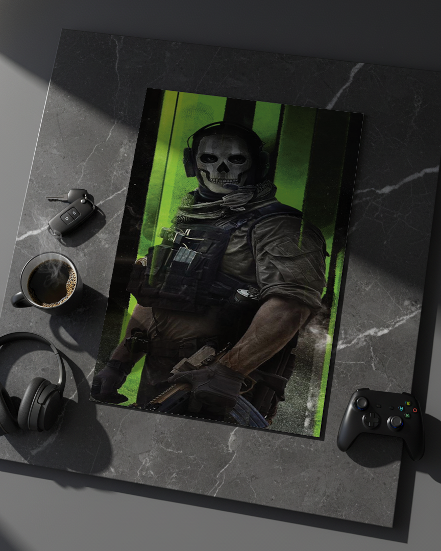 Printed 4K Ultra Gloss Metal Frame A3 Size | War Mode Activated Print | 1.2mm Premium Thickness Wall Frame (12x18 Inches) 1219 Avenue