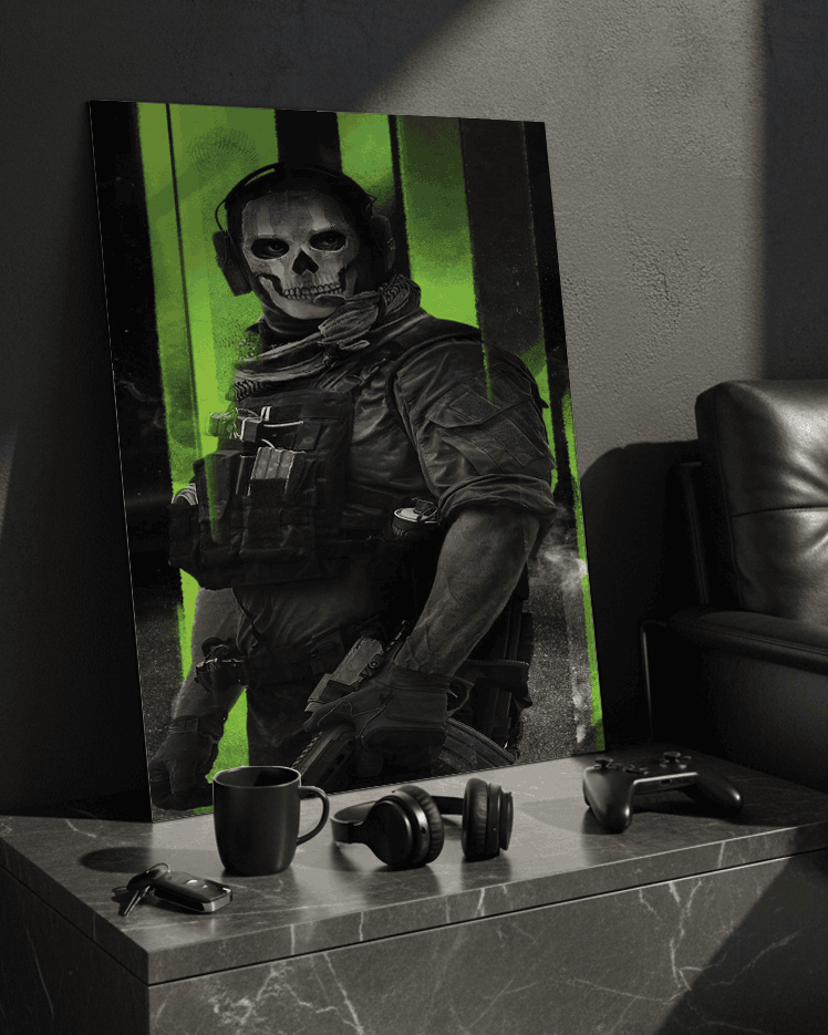 Printed 4K Ultra Gloss Metal Frame A3 Size | War Mode Activated Print | 1.2mm Premium Thickness Wall Frame (12x18 Inches) 1219 Avenue