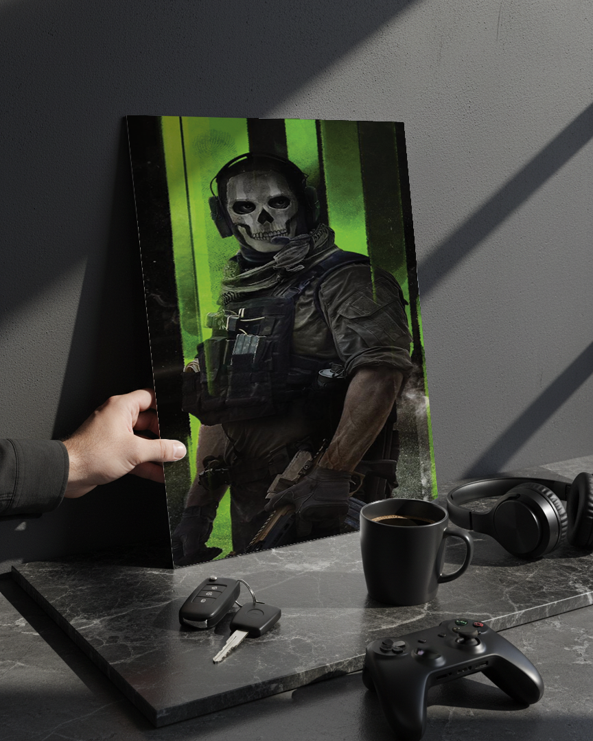 Printed 4K Ultra Gloss Metal Frame A3 Size | War Mode Activated Print | 1.2mm Premium Thickness Wall Frame (12x18 Inches) 1219 Avenue