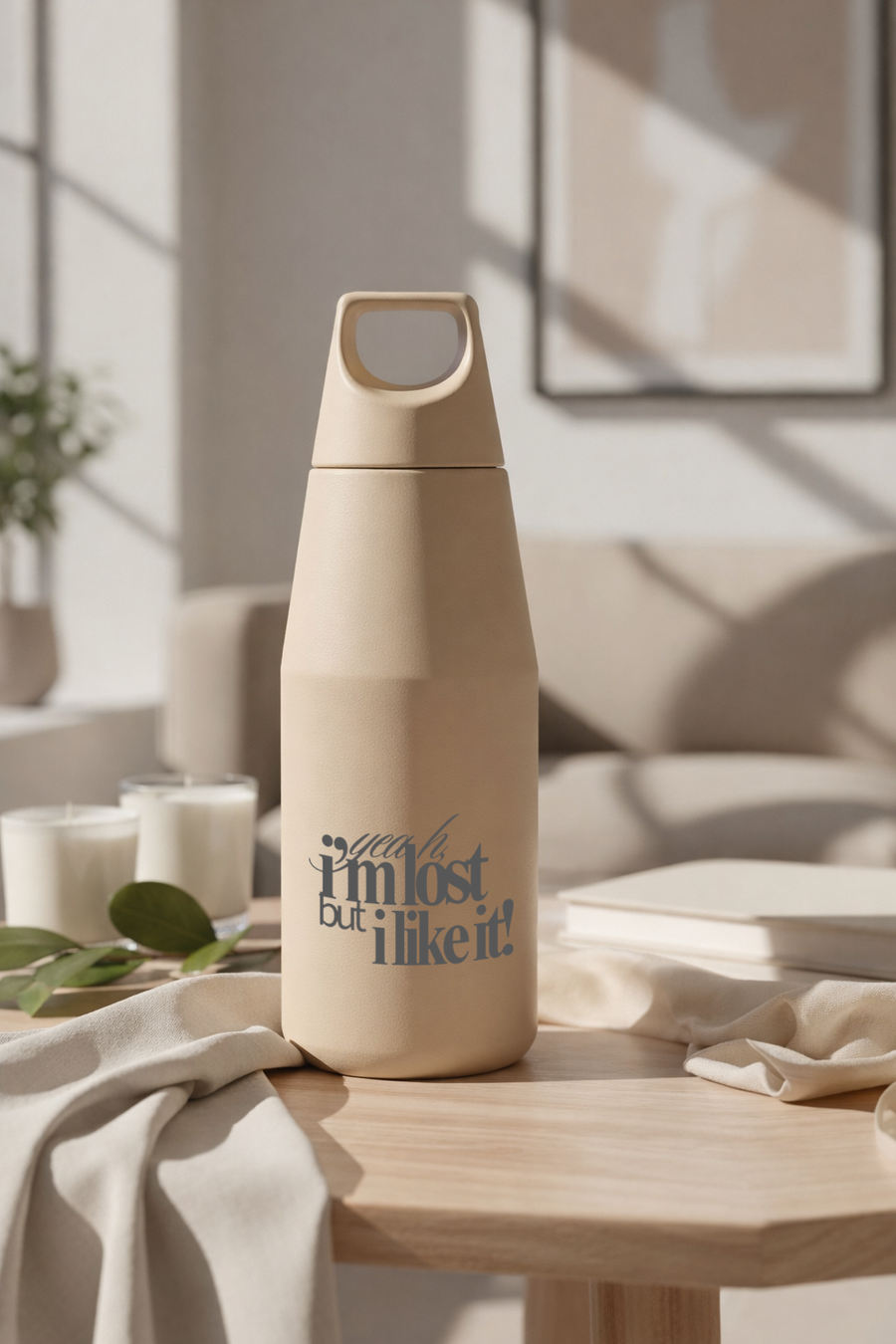 Printed Nuvra Geo-Dash Insulated Bottle 12hrs+ Hot & Cold | Yeah I Am Lost Print | Premium Gifting |  650ml & 1100ml