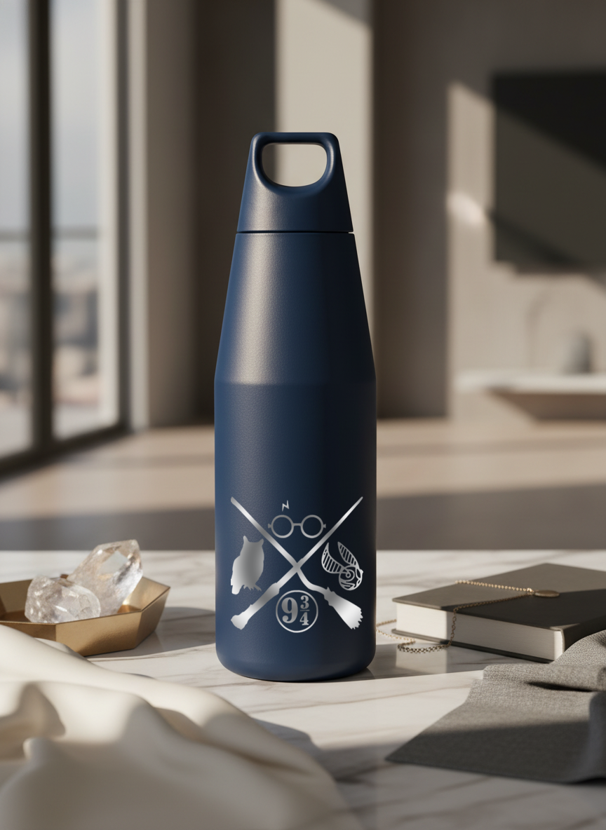 Printed Nuvra Geo-Dash Insulated Bottle 12hrs+ Hot & Cold | H.P Fan Club Print | Premium Gifting |  650ml & 1100ml