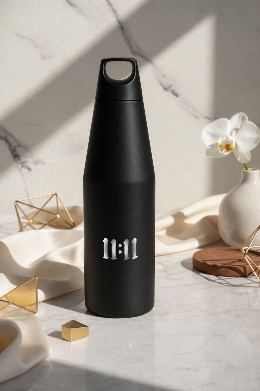 Printed Nuvra Geo-Dash Insulated Bottle 12hrs+ Hot & Cold | 11:11 Minimalist Print | Premium Gifting |  650ml & 1100ml