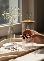 Ripple Taille Sipper 500ml| Bare Bears Print | 18oz Ripple Glass Tumbler with lid and straw 1219 Avenue India