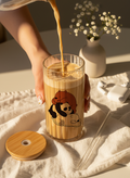 Ripple Taille Sipper 500ml| Bare Bears Print | 18oz Ripple Glass Tumbler with lid and straw 1219 Avenue India