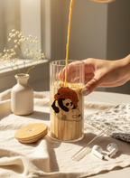 Ripple Taille Sipper 500ml| Bare Bears Print | 18oz Ripple Glass Tumbler with lid and straw 1219 Avenue India