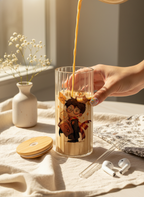 Ripple Taille Sipper 500ml| Cute Potter Print | 18oz Ripple Glass Tumbler with lid and straw 1219 Avenue India