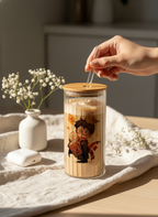 Ripple Taille Sipper 500ml| Cute Potter Print | 18oz Ripple Glass Tumbler with lid and straw 1219 Avenue India