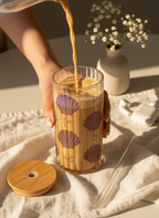 Ripple Taille Sipper 500ml| Shell Bloom Print | 18oz Ripple Glass Tumbler with lid and straw 1219 Avenue India